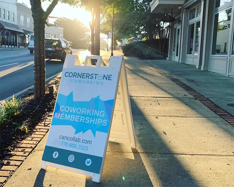 Coworking Sign in Lawrenceville GA